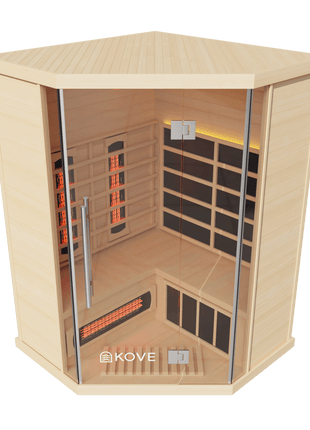 KOVE Corner Full Spectrum Infrared Sauna – 3–4 Person