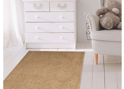 Fiji Latte Beige Washable Solid Shaggy Rug