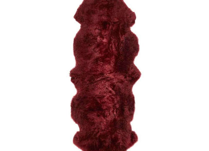 Genuine Berry Red Sheepskin Faux Fur Rug