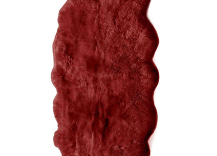 Genuine Berry Red Sheepskin Faux Fur Rug
