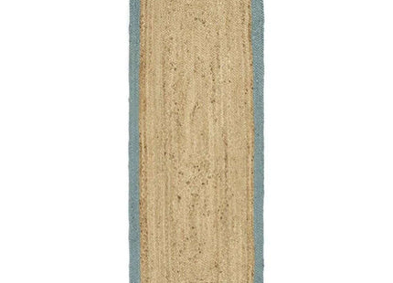Bordered Duck Egg Blue Jute Rug
