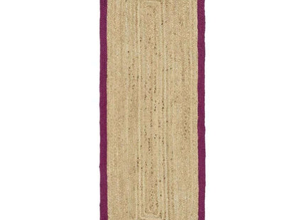 Bordered Raspberry Jute Rug