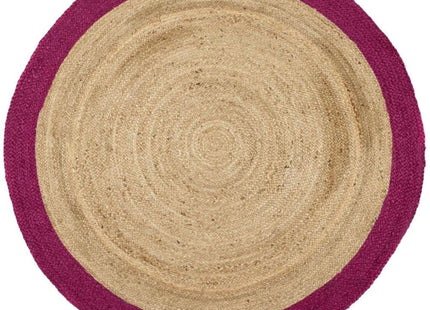 Bordered Raspberry Jute Rug