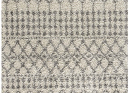 Moroccan Ivory Grey Shaggy Rug | 1000