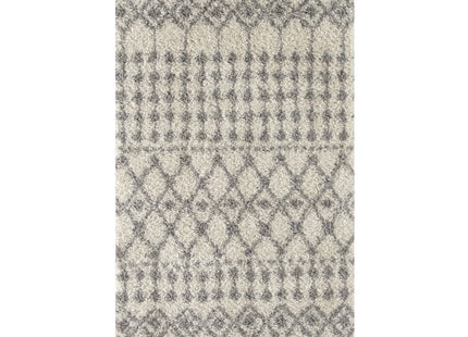 Moroccan Ivory Grey Shaggy Rug | 1000