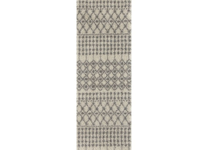 Moroccan Ivory Grey Shaggy Rug | 1000