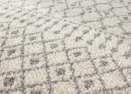 Moroccan Ivory Grey Shaggy Rug | 1000