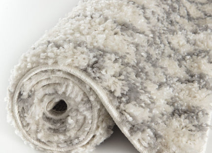 Moroccan Ivory Grey Shaggy Rug | 1000