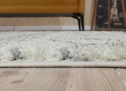 Moroccan Ivory Grey Shaggy Rug | 1000