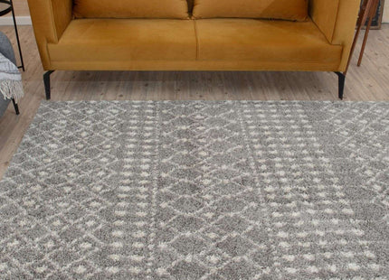 Moroccan Grey Shaggy Rug | 1010