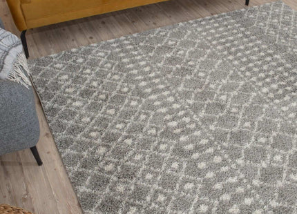 Moroccan Grey Shaggy Rug | 1010