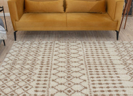 Moroccan Ivory Beige Shaggy Rug | 1030