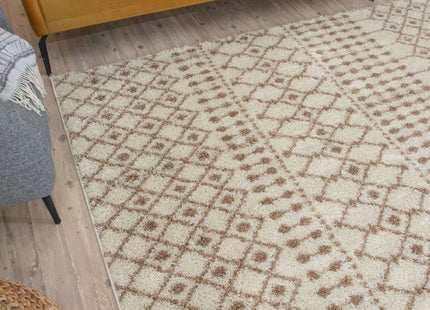 Moroccan Ivory Beige Shaggy Rug | 1030