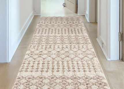 Moroccan Ivory Beige Shaggy Rug | 1030