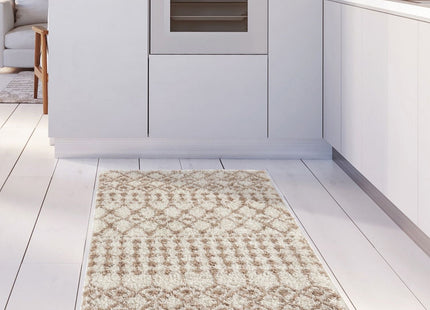 Moroccan Ivory Beige Shaggy Rug | 1030