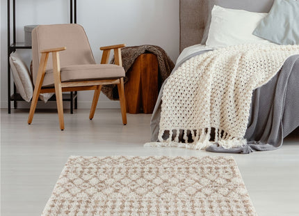 Moroccan Ivory Beige Shaggy Rug | 1030
