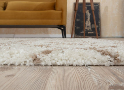 Moroccan Ivory Beige Shaggy Rug | 1030