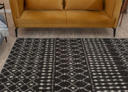 Moroccan Dark Grey Shaggy Rug | 1040