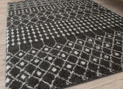 Moroccan Dark Grey Shaggy Rug | 1040
