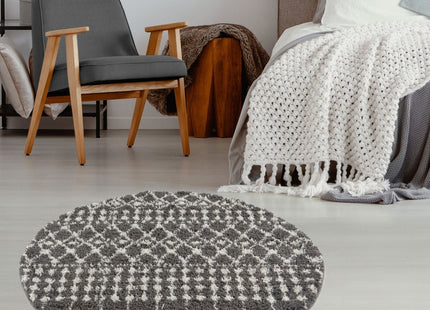 Moroccan Dark Grey Shaggy Rug | 1040