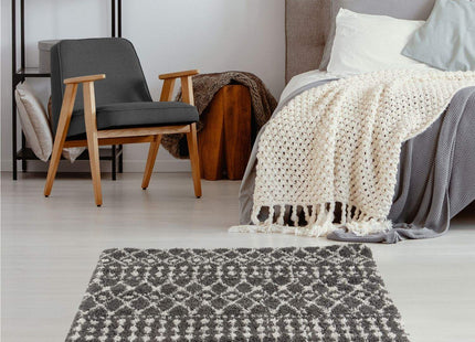 Moroccan Dark Grey Shaggy Rug | 1040