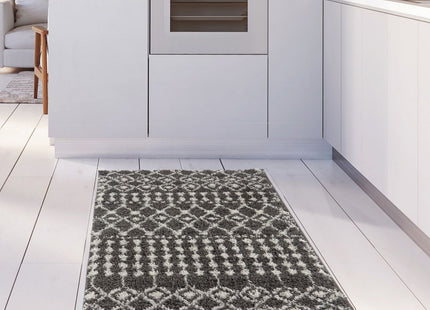 Moroccan Dark Grey Shaggy Rug | 1040