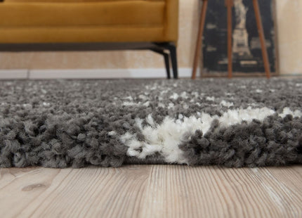 Moroccan Dark Grey Shaggy Rug | 1040
