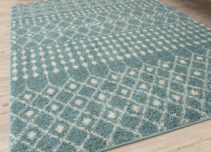 Moroccan Duck Egg Blue Shaggy Rug | 1050