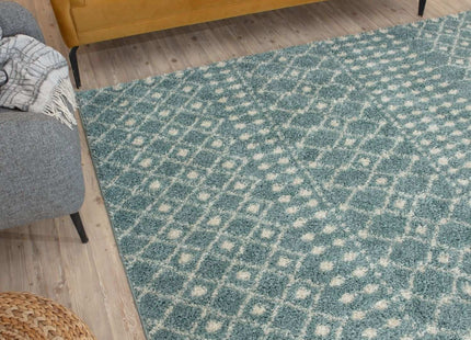 Moroccan Duck Egg Blue Shaggy Rug | 1050