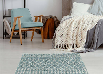 Moroccan Duck Egg Blue Shaggy Rug | 1050