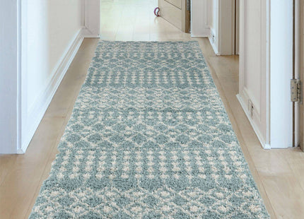 Moroccan Duck Egg Blue Shaggy Rug | 1050