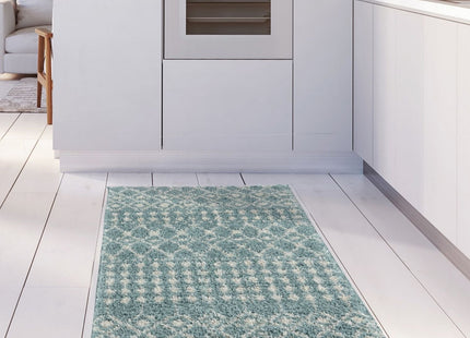 Moroccan Duck Egg Blue Shaggy Rug | 1050
