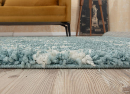 Moroccan Duck Egg Blue Shaggy Rug | 1050