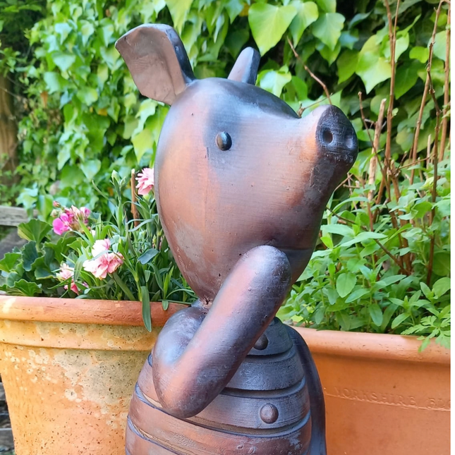 Piglet Garden Sculpture – 50cm, Antique Bronze