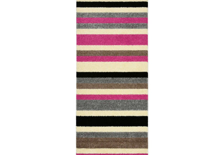 Linea Striped Pink Washable Rug