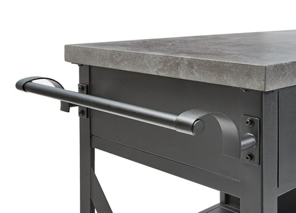 Atom Grills Extra Large Outdoor BBQ Serving Trolley with Storage Shelf & Wheels – Grey