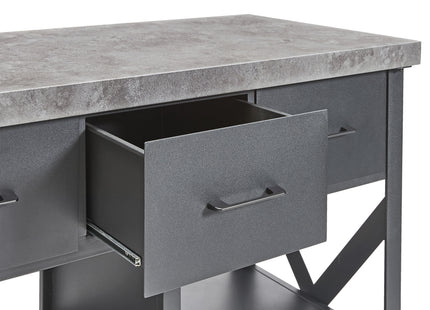 Atom Grills Extra Large Outdoor BBQ Serving Trolley with Storage Shelf & Wheels – Grey