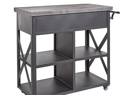 Atom Grills Extra Large Outdoor BBQ Serving Trolley with Storage Shelf & Wheels – Grey