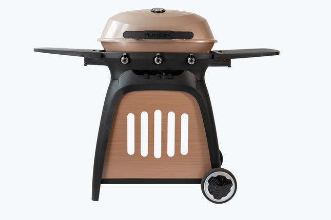 Atom Grills Ryde Gas BBQ Grill with Side Shelves, Cabinet Storage & FREE Medium BBQ Cover Included – Black