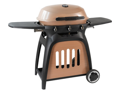 Atom Grills Ryde Gas BBQ Grill with Side Shelves, Cabinet Storage & FREE Medium BBQ Cover Included – Black