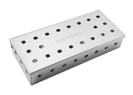 Atom Grills Stainless Steel BBQ Wood Chip Smoker Box for Gas & Charcoal Grills
