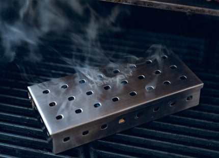Atom Grills Stainless Steel BBQ Wood Chip Smoker Box for Gas & Charcoal Grills