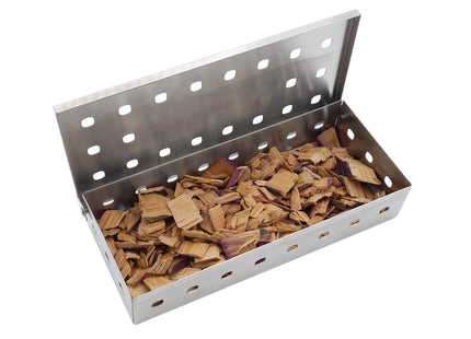 Atom Grills Stainless Steel BBQ Wood Chip Smoker Box for Gas & Charcoal Grills
