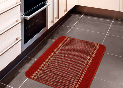 Washable Designer Bordered Red Rug | 116R