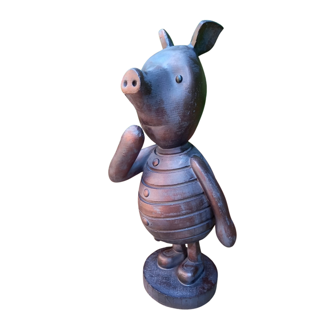 Piglet Garden Sculpture – 50cm, Antique Bronze