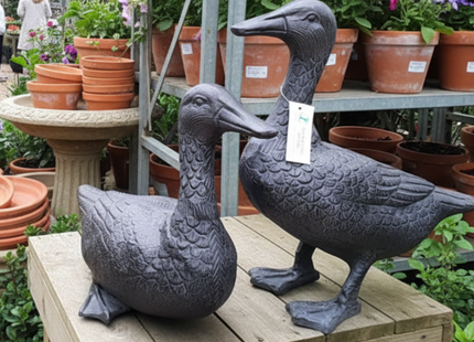 Pair of Ducks Garden Sculpture – 29cm, Antique Bronze