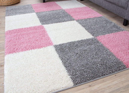 Myshaggy Geometric Pink Rug