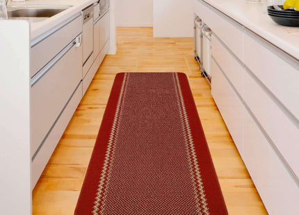 Washable Designer Bordered Red Rug | 116R