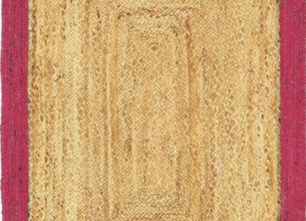 Bordered Raspberry Jute Rug