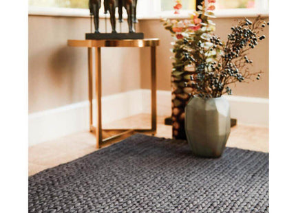Fusion Dark Grey Braided Wool Rug